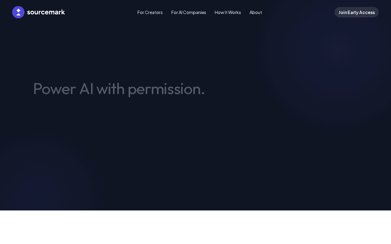 Screenshot of sourcemark.ai