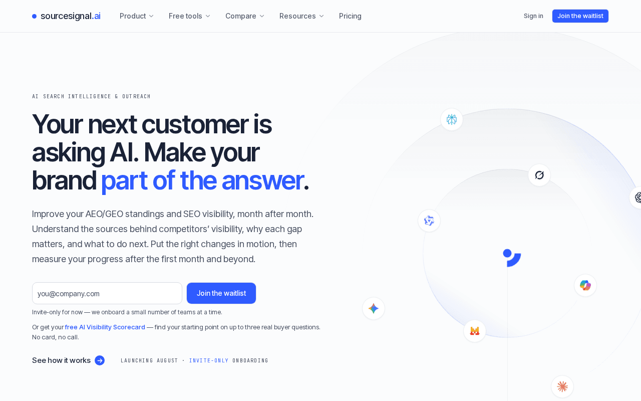 Screenshot of sourcesignal.ai