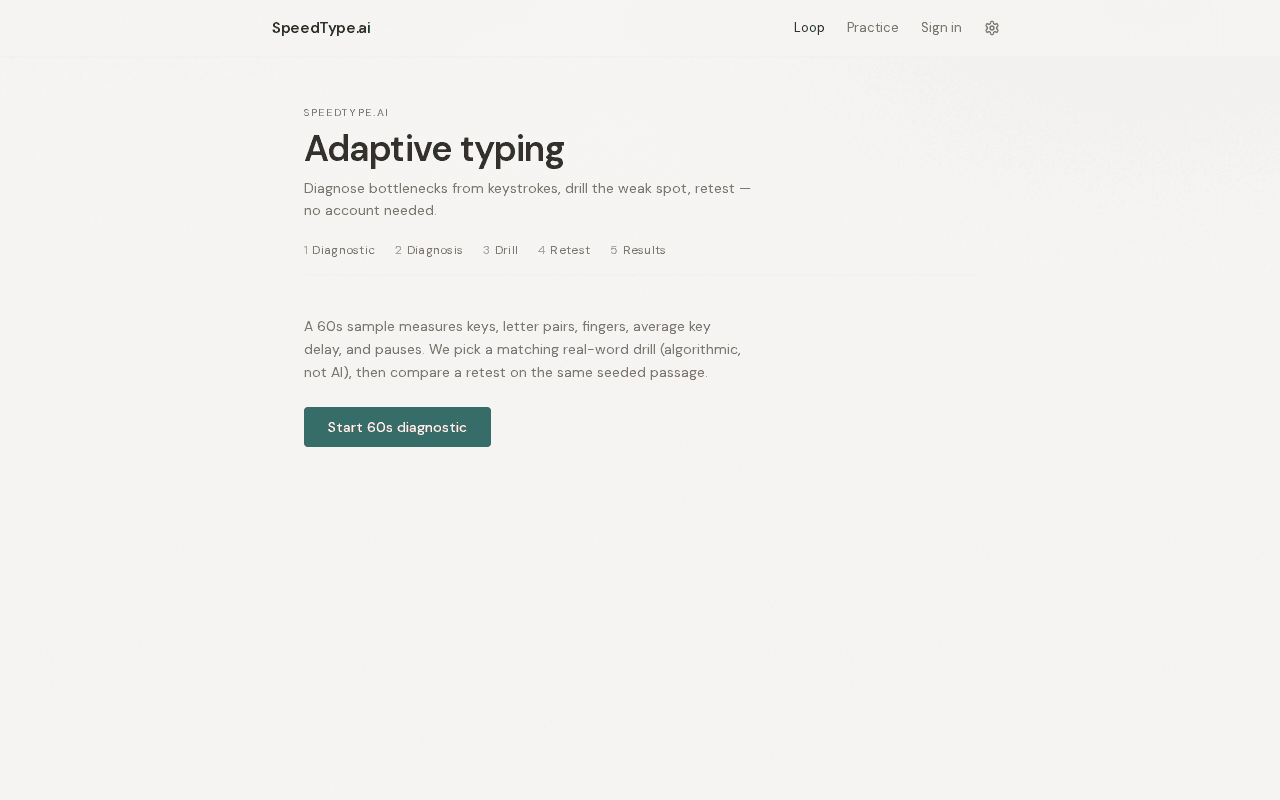 Screenshot of speedtype.ai