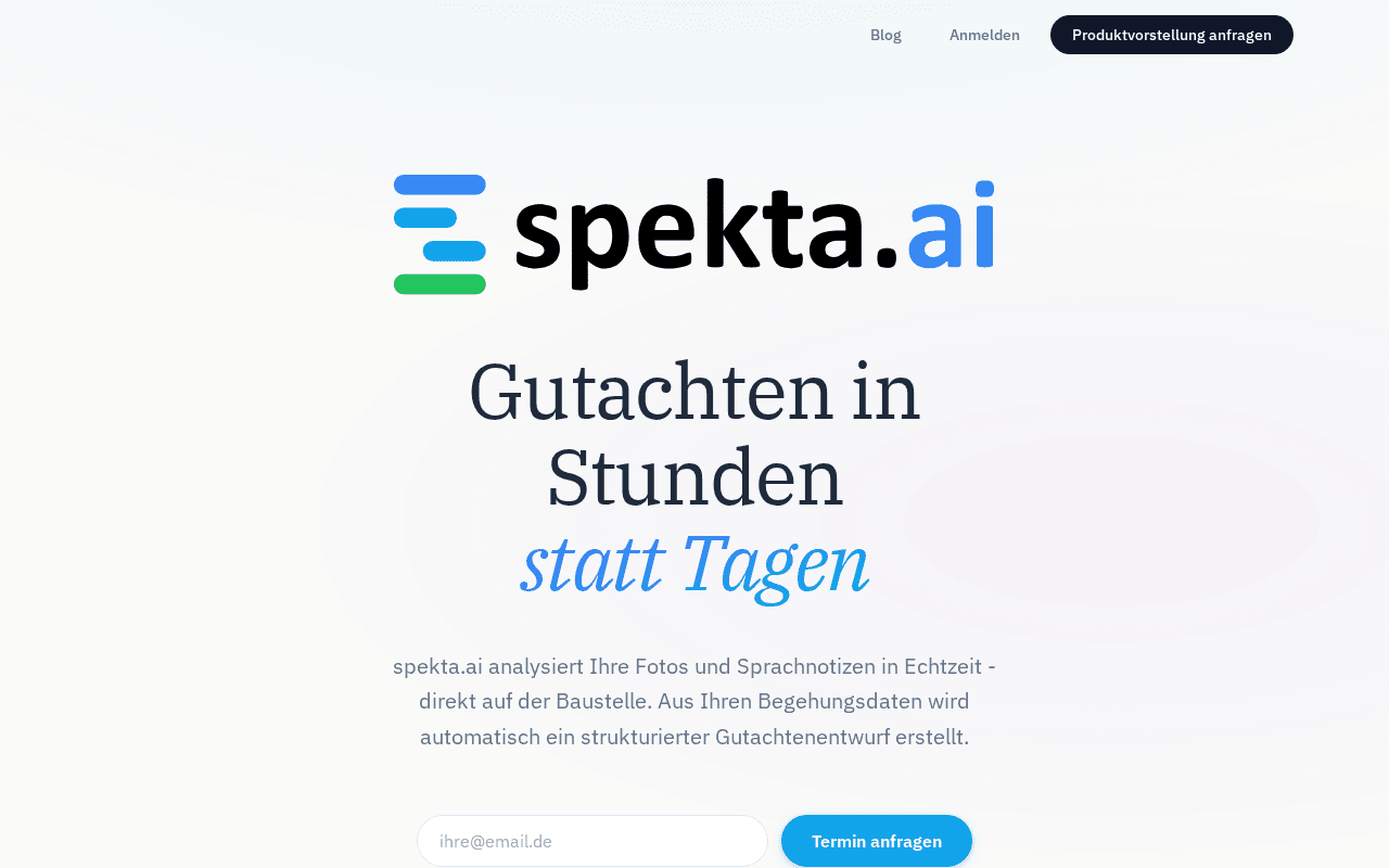 Screenshot of spekta.ai