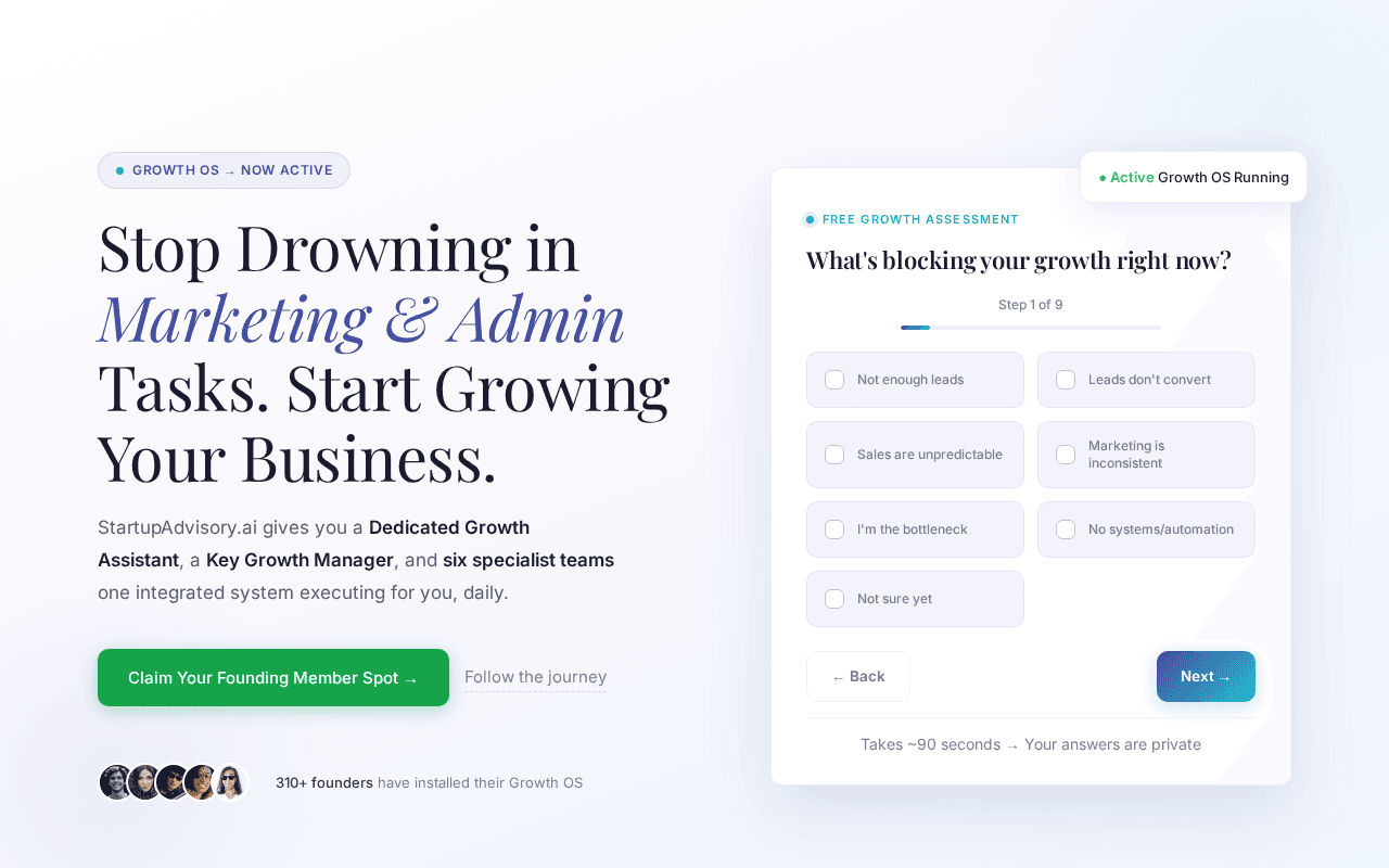 Screenshot of startupsadvisory.ai