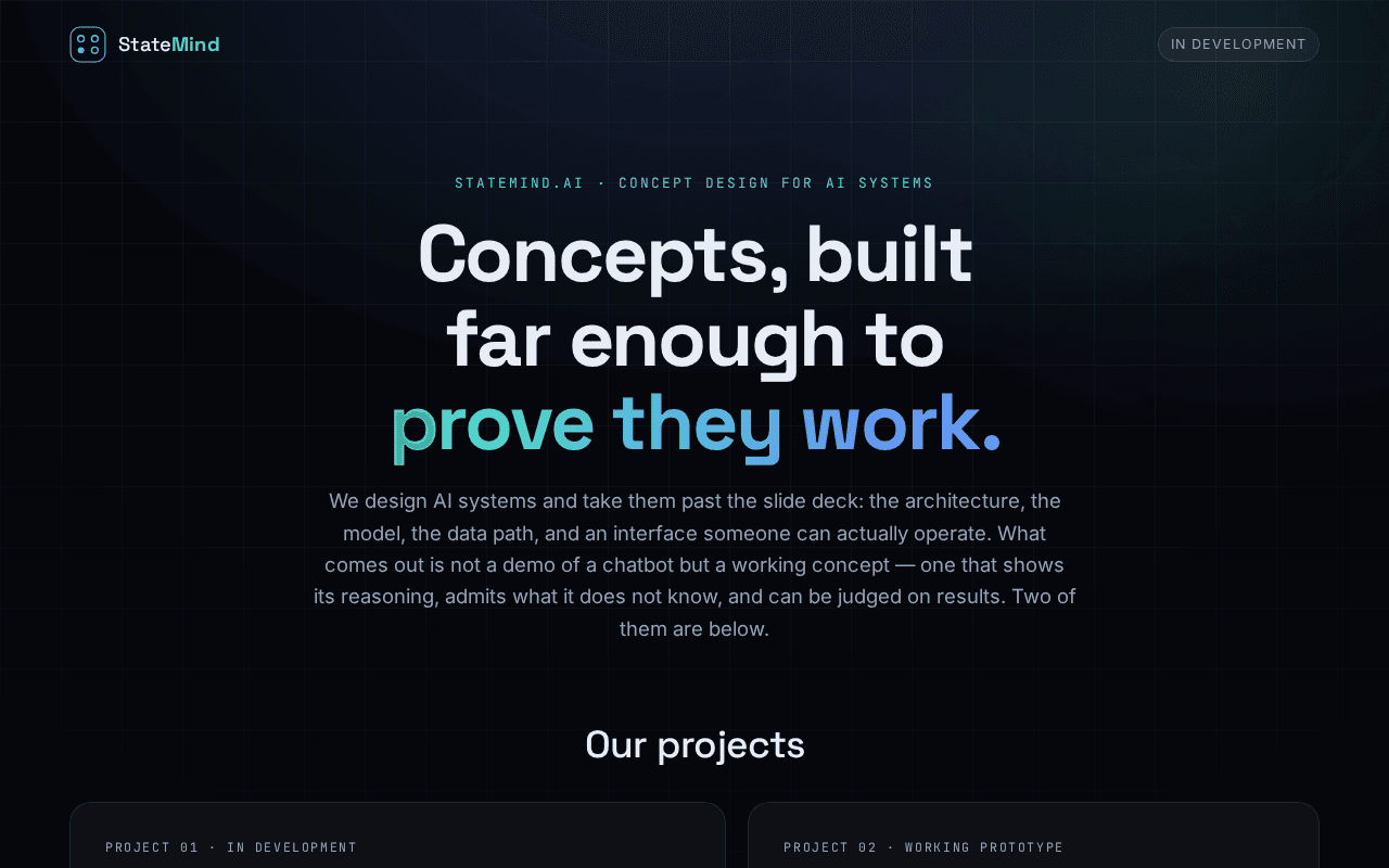Screenshot of statemind.ai