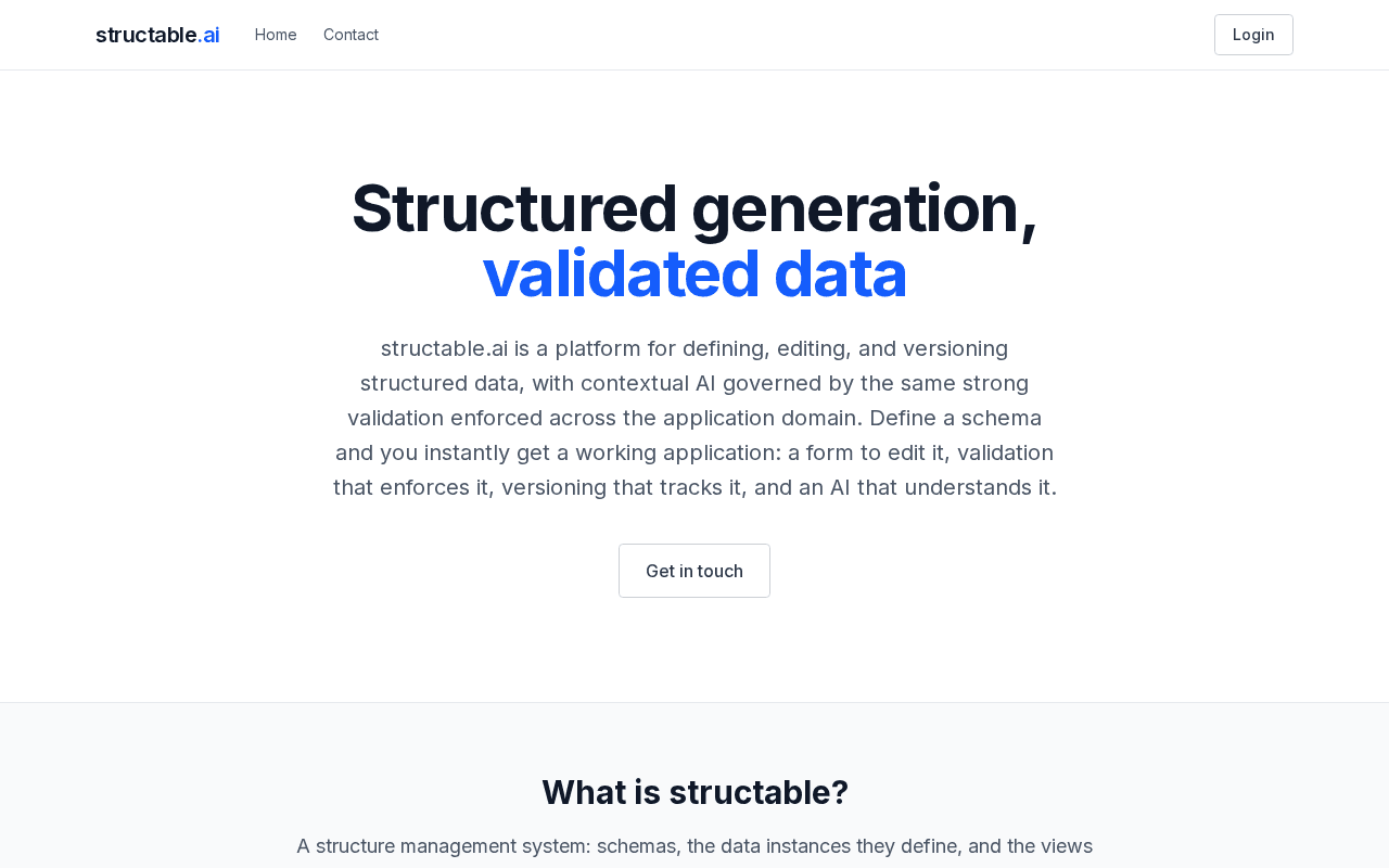 Screenshot of structable.ai