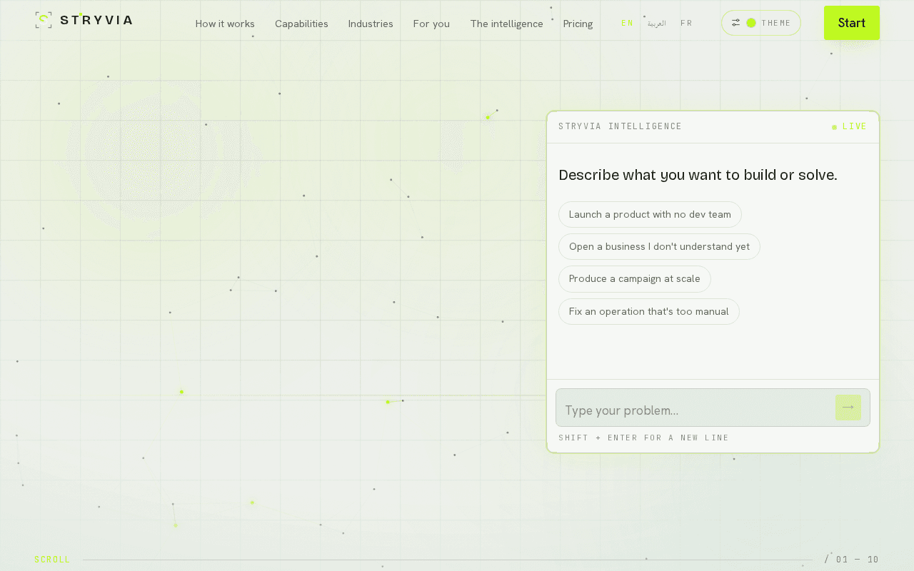 Screenshot of stryvia.ai