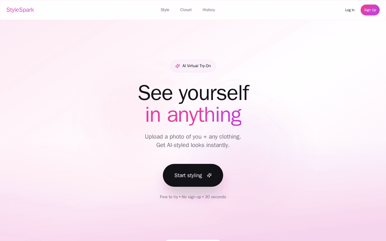 Screenshot of stylespark.ai