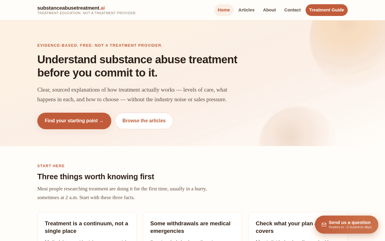 Screenshot of substanceabusetreatment.ai