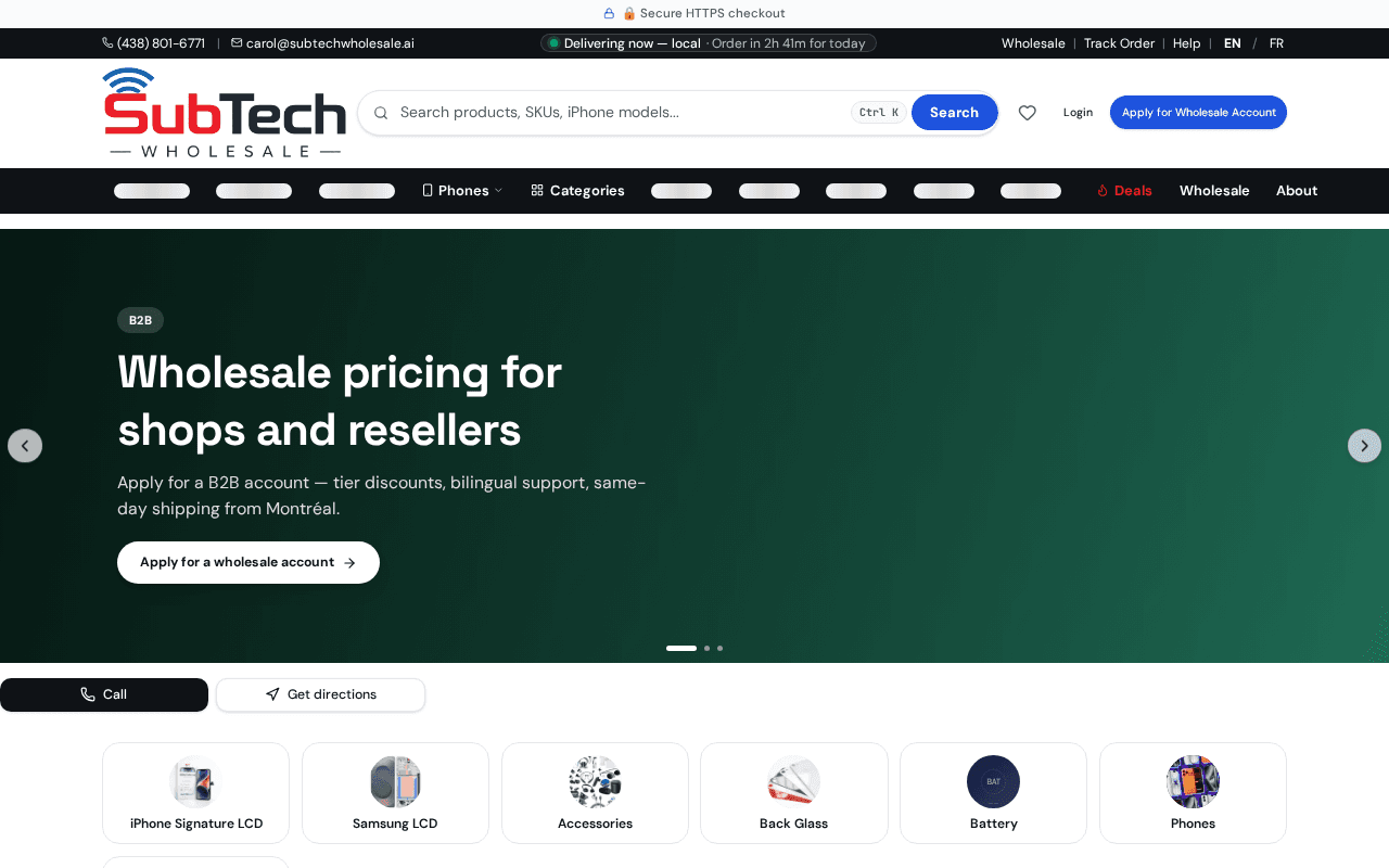 Screenshot of subtechwholesale.ai