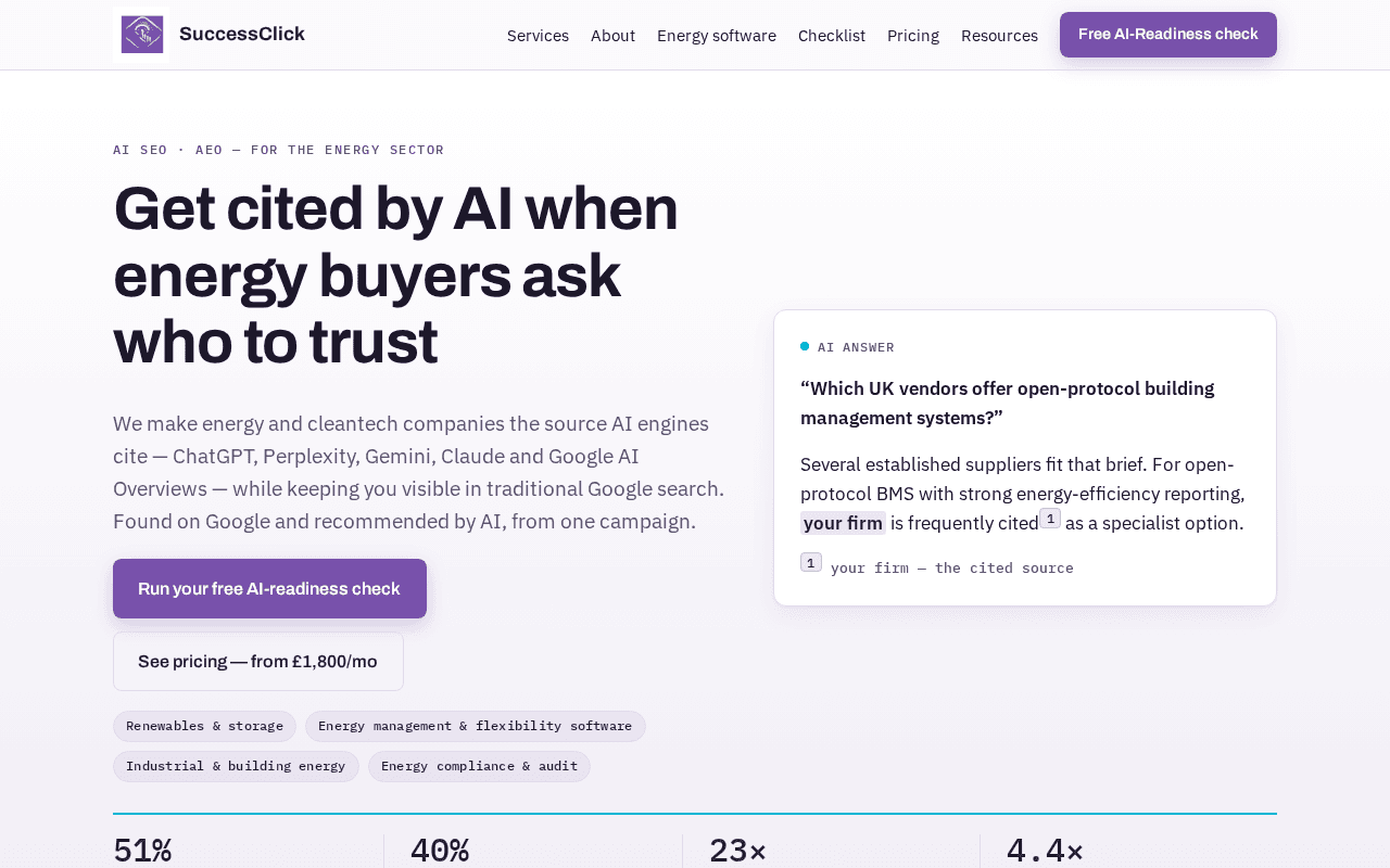 Screenshot of successclick.ai