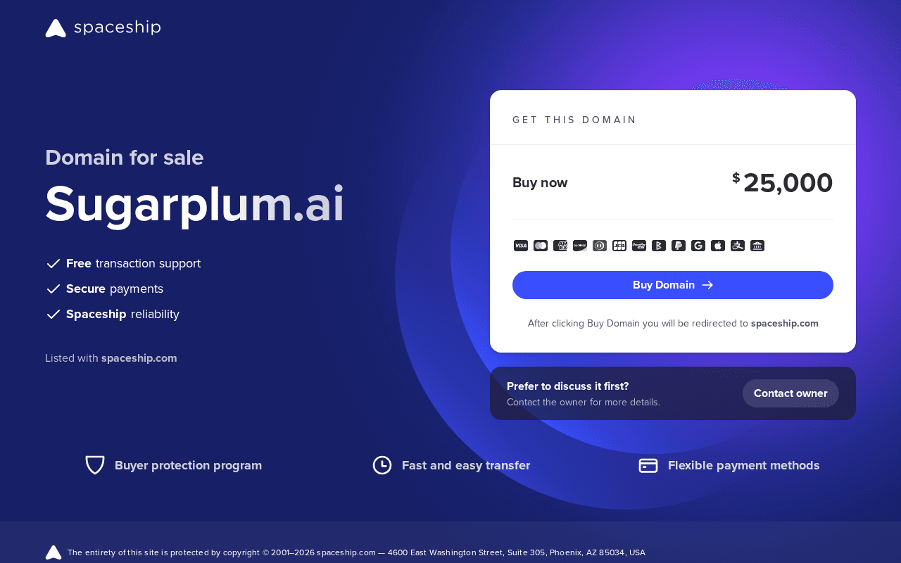 Screenshot of sugarplum.ai