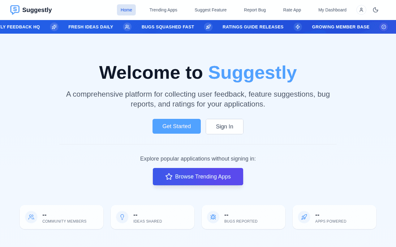 Screenshot of suggestly.ai