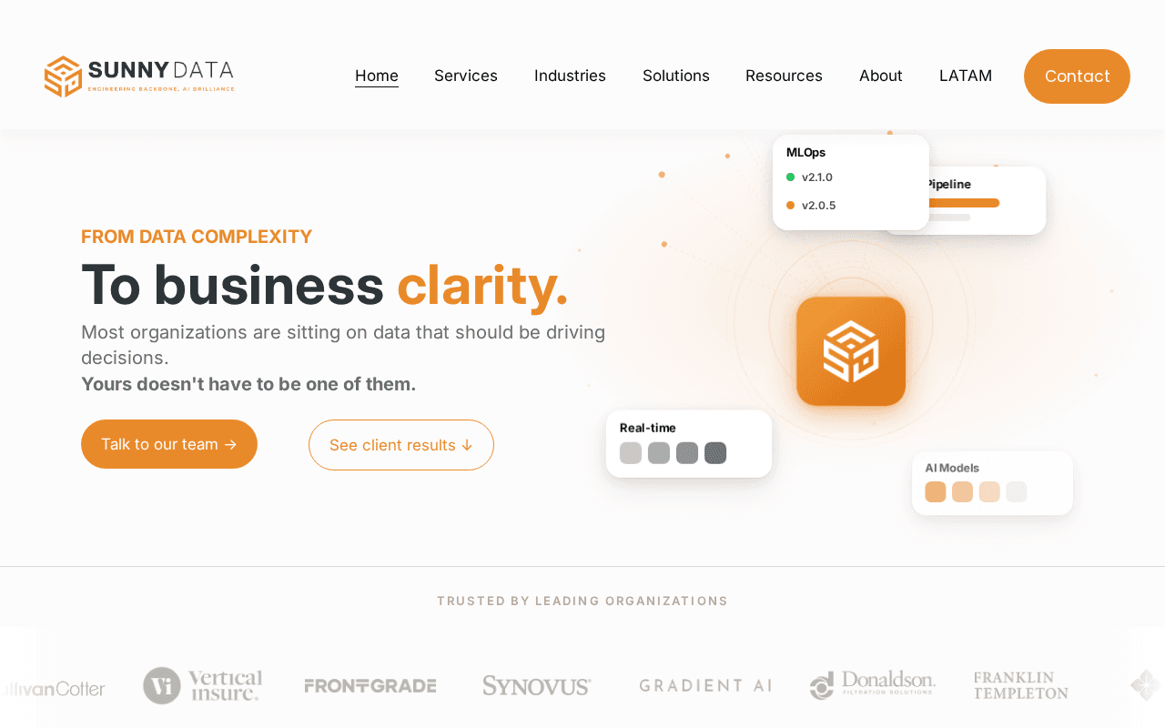 Screenshot of sunnydata.ai