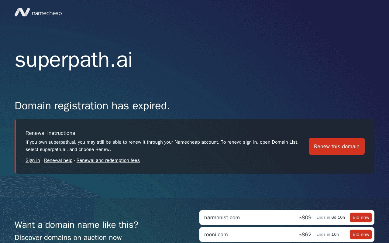 Screenshot of superpath.ai
