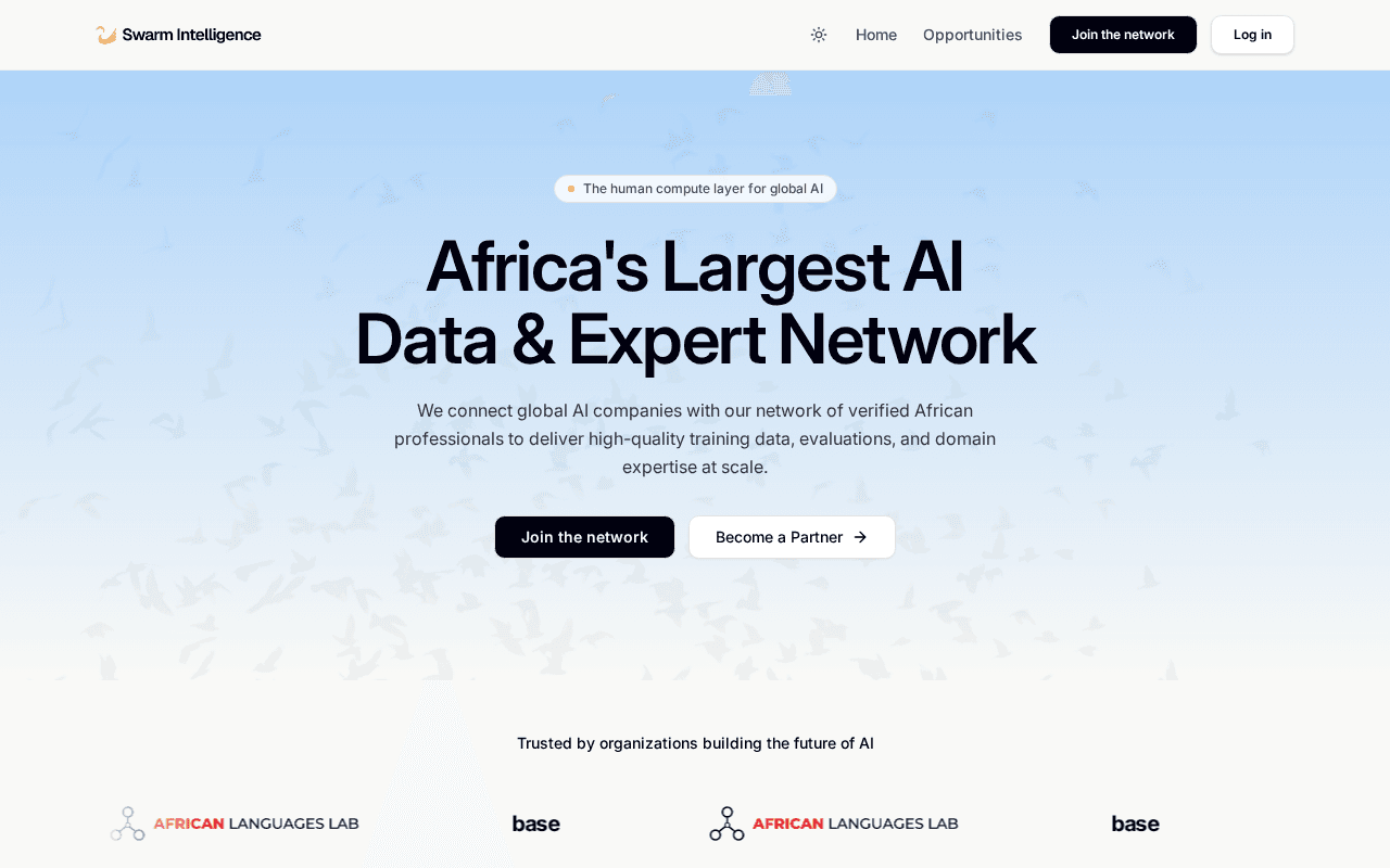 Screenshot of swarmintelligencehub.ai