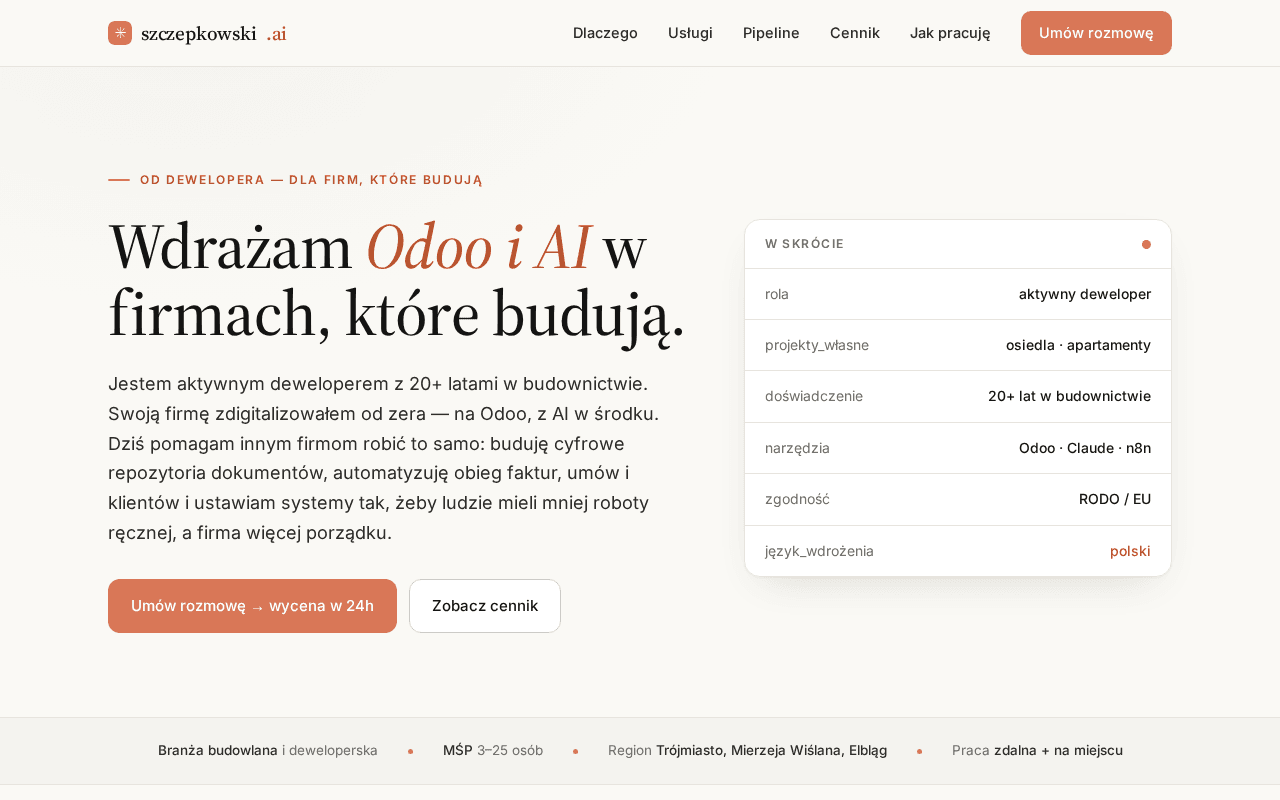 Screenshot of szczepkowski.ai