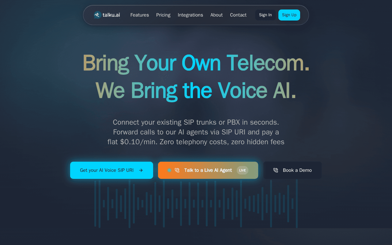 Screenshot of talku.ai