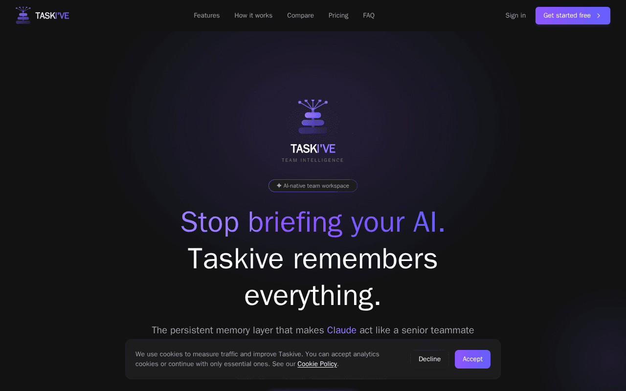 Screenshot of taskive.ai