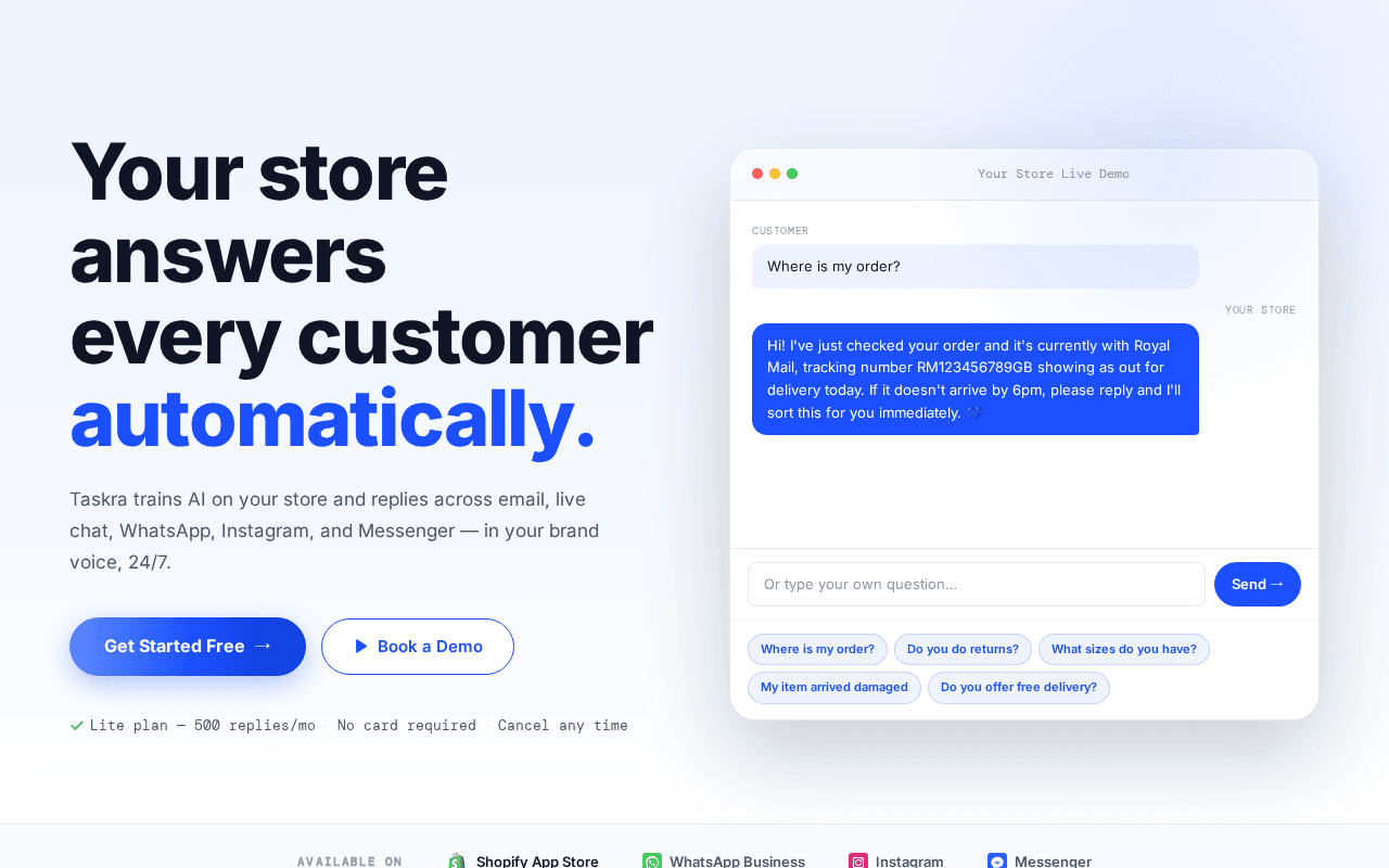 Screenshot of taskra.ai