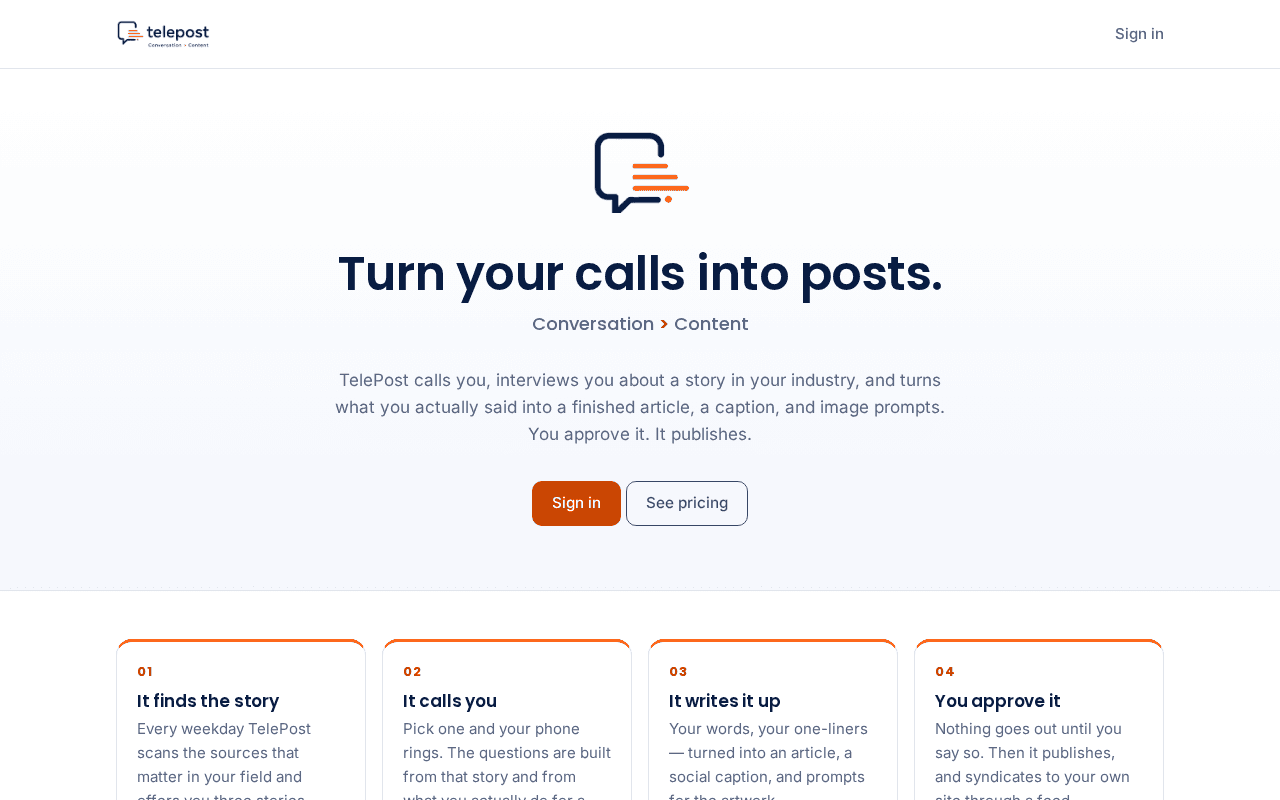 Screenshot of telepost.ai