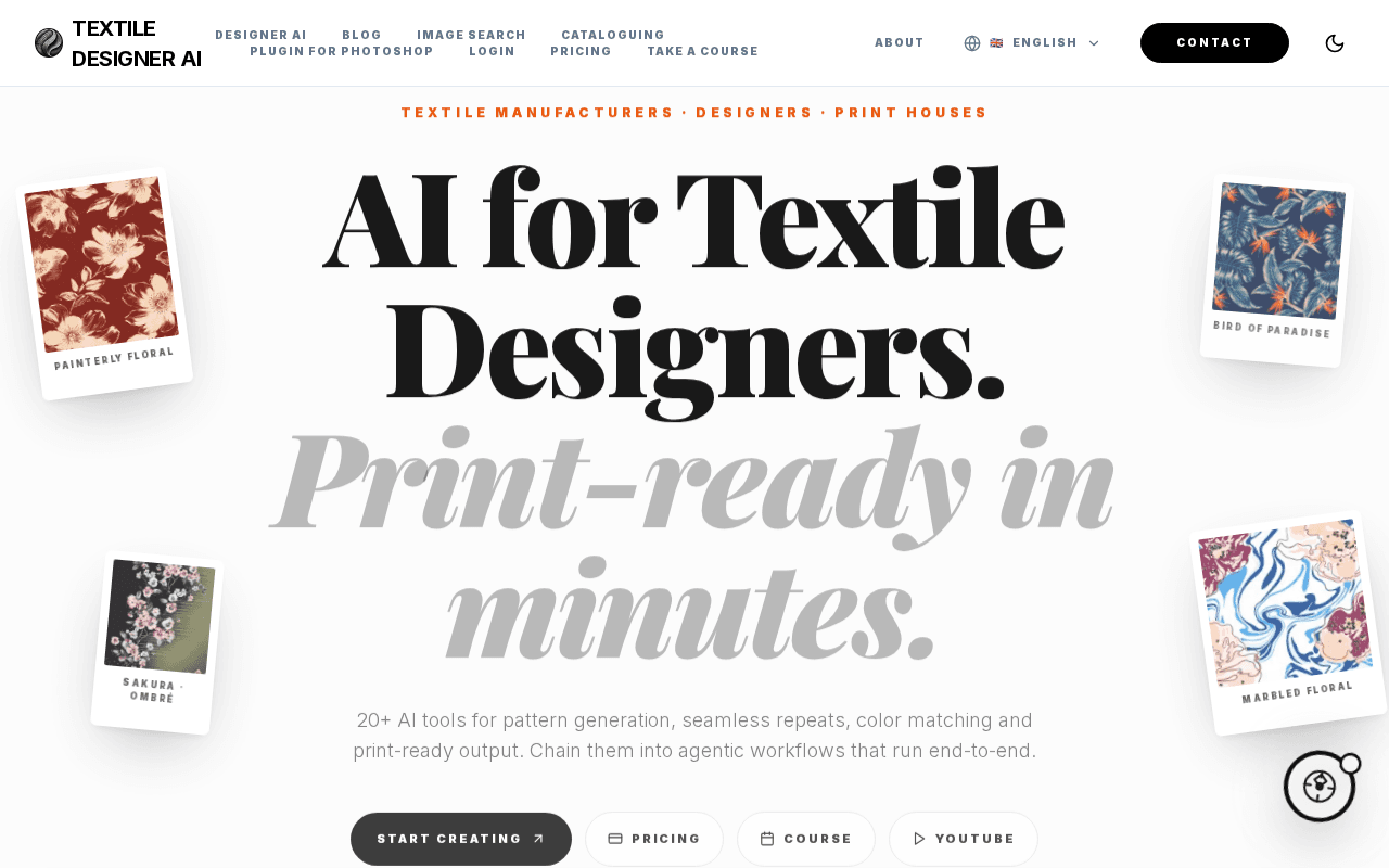 Screenshot of textile-designer.ai