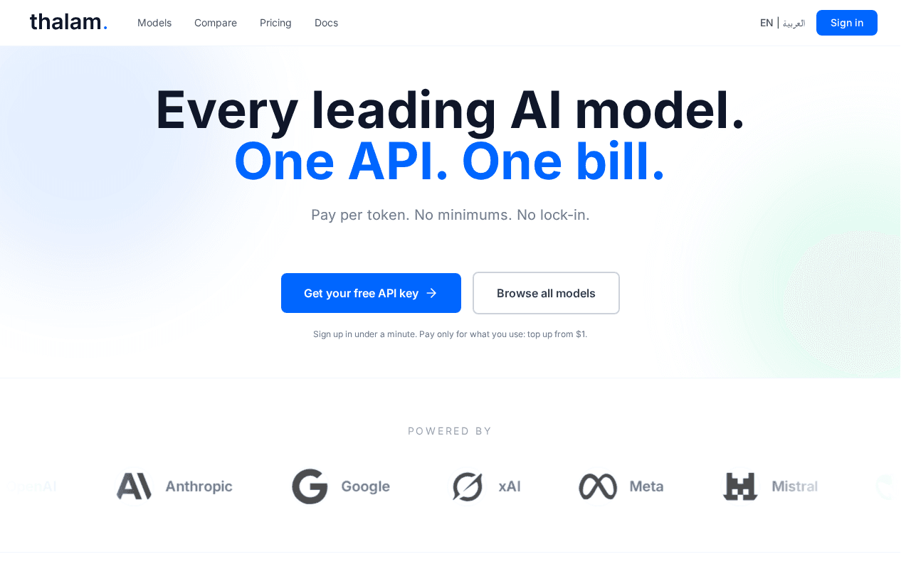 Screenshot of thalam.ai