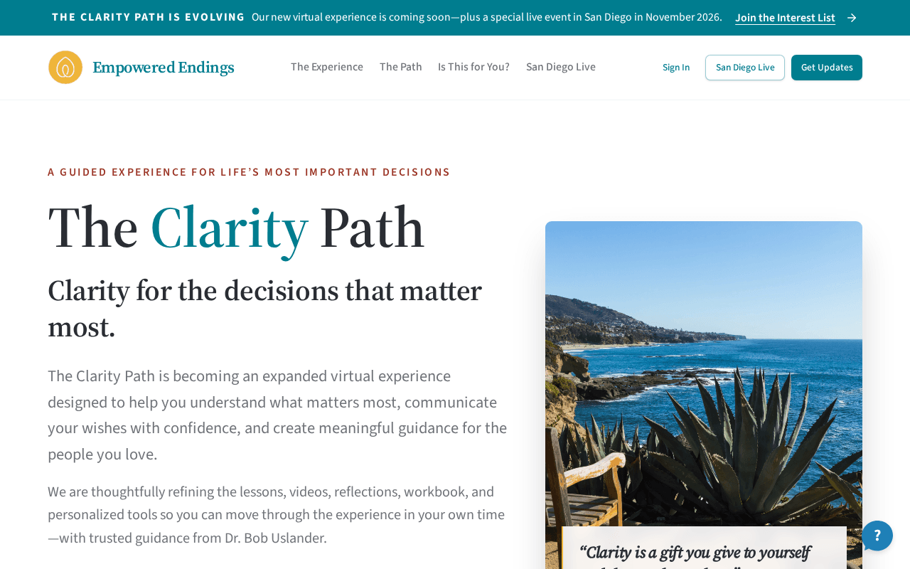 Screenshot of theclaritypath.ai