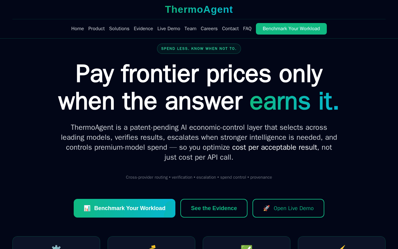 Screenshot of thermoagent.ai