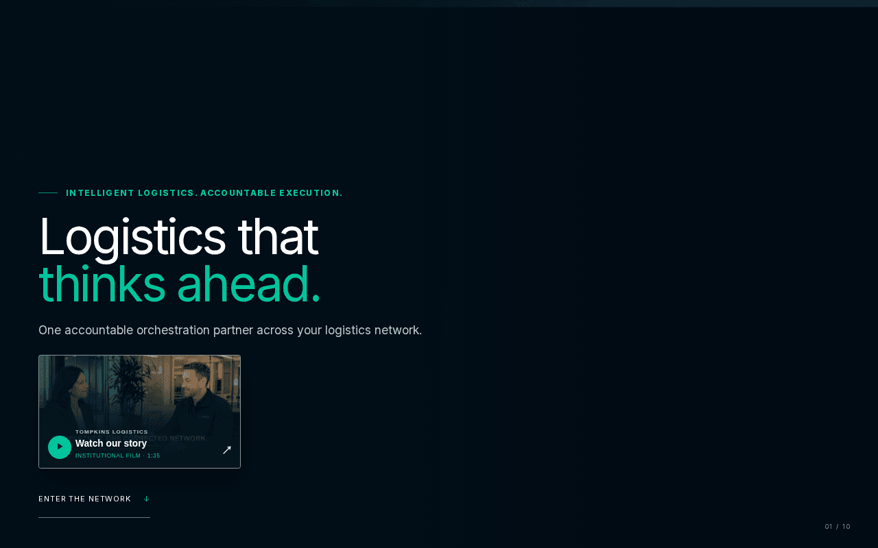 Screenshot of tompkinslogistics.ai