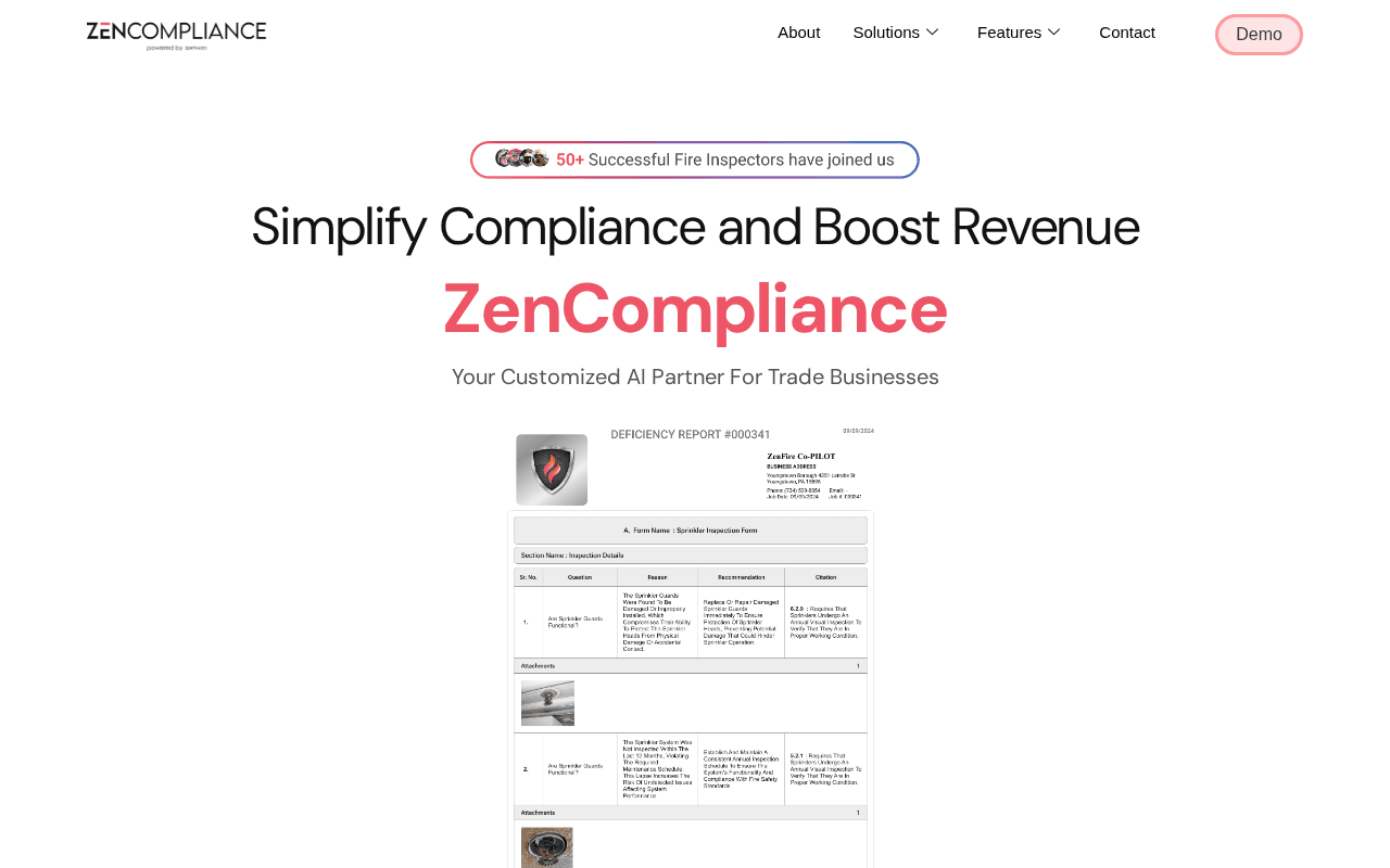 Screenshot of zencompliance.ai